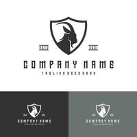 goat head art classic vintage logo protect vector icon illustration design