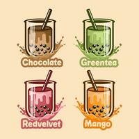 bubble tea menu vector