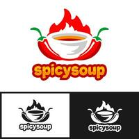 spicy soup logo vector