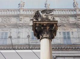 Lion of Saint Mark column in Verona photo