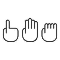 Hand click icons. Vector illustration in flat design