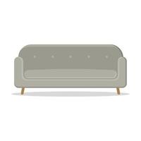 Sofa grey colored. Vector in flat design