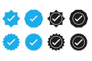 Set of Profile verification check marks icons. Vector illustration in flat design