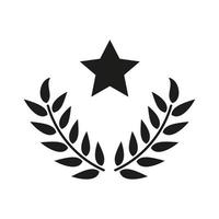 Laurel Wreath floral heraldic element with star. Vector illustration
