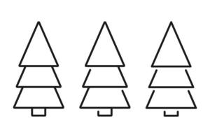 Set of Christmas trees line icons. Vector illustration