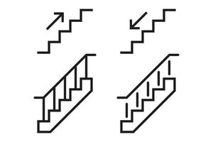 Set of Stairs icons. Vector illustration in flat design