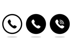 Call icons with shadow. Vector illustration