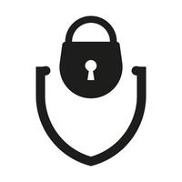 Security Guard and lock logo. Vector icon illustration