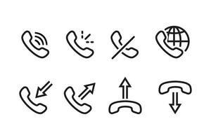 conjunto de iconos de línea de vectores relacionados con el contacto. vector telefono