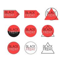 Set of Black Friday banner icons. Vector in flat design