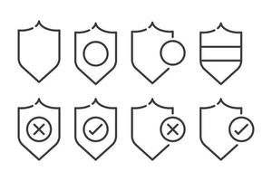 Set of Shield diiferent icons. Vector illustration