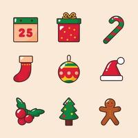 colección de iconos de artículos navideños