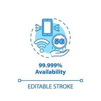 Icono del concepto de disponibilidad del 99 por ciento vector
