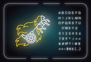 Chariot of fire Bible story neon light icon vector