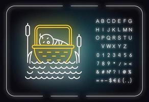 The Birth of Moses Bible story neon light icon vector