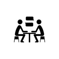 Interpersonal communication black glyph icon vector