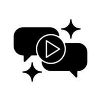 Talk show black glyph icon vector