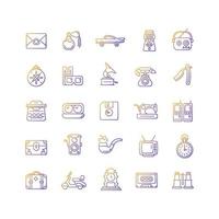 Vintage style gradient linear vector icons set