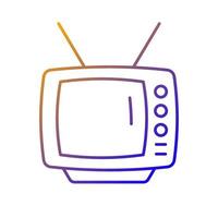 Old-style television gradient linear vector icon