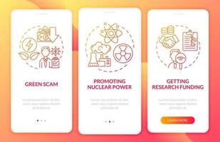 Getting research funding red gradient onboarding mobile app page screen vector