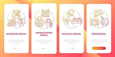 Humanitarian neglection orange onboarding mobile app page screen vector