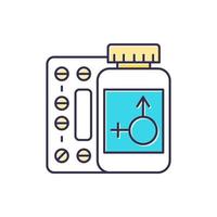 Hormone replacement therapy color icon vector