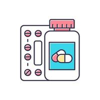 Medication color icon vector