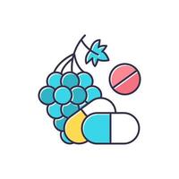 Vitamin intake color icon vector