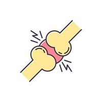 Joint pain color icon vector