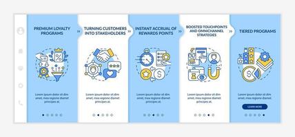 Loyalty program tendencies onboarding vector template