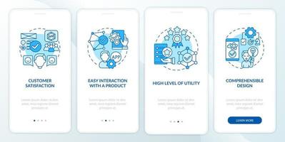 Usage assessment onboarding mobile app page screen vector