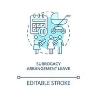 Surrogacy arrangement leave blue concept icon vector