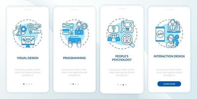 UX design process onboarding mobile app page screen vector