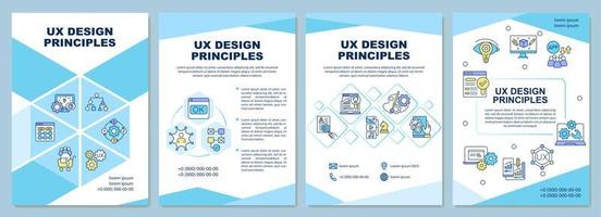 UX design principles brochure template vector