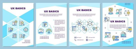 UX basics brochure template vector