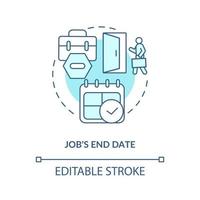 Job end date blue concept icon vector