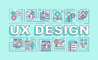 banner de conceptos de palabra de diseño ux vector