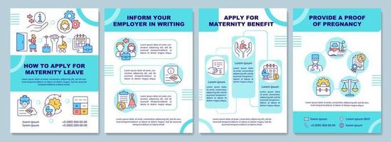 How to apply for maternity leave brochure template vector