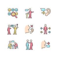 Effective communication RGB color icons set vector