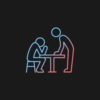 Body language gradient vector icon for dark theme