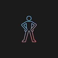 Confidence body language gradient vector icon for dark theme