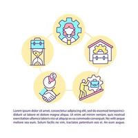 Casual workers and self-employed citizens concept line icons with text vector