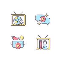 TV series RGB color icons set vector