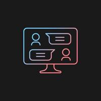 Digital communication channels gradient vector icon for dark theme