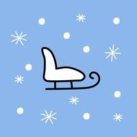 sleigh christmas illustration in flat style. winter holiday vector