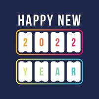 happy new year with 2022 scoreboard countdown. concept of flipboard numerical, celebrate 2022 calendar template. flat style trend modern design vector illustration.