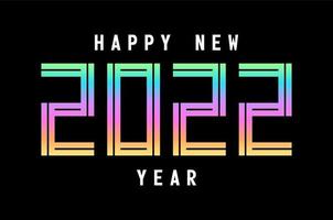 Happy New 2022 Year. Holographic number 2022, bold hologram. New year and christmas Design for calendar, greeting cards or print. Greeting card, Festive poster and banner. Vector illustration