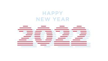 2022 Happy new year. Numbers minimalist style. Vector linear numbers. New year and christmas Design for calendar, greeting cards or print.