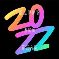 Happy New 2022 Year. Holographic number 2022, bold hologram. New year and christmas Design for calendar, greeting cards or print. Greeting card, Festive poster and banner. Vector illustration