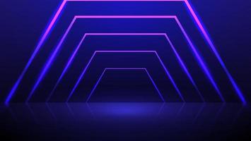 Futuristic Minimal Purple Neon Light Hexagon Frame Background Template vector